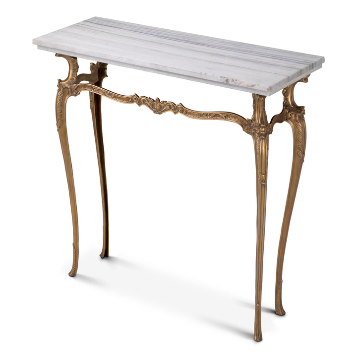 Eichholtz Consoletafel Fabiola Vintage Brass Wit Marmer