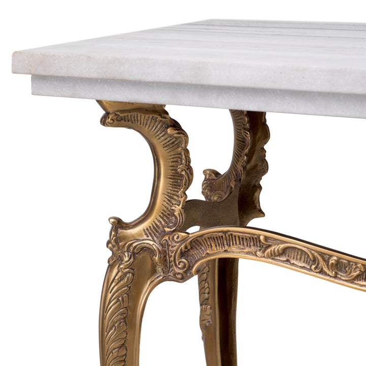 Eichholtz Consoletafel Fabiola Vintage Brass Wit Marmer