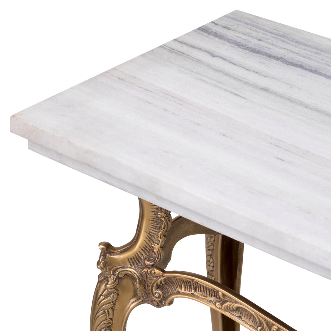 Eichholtz Consoletafel Fabiola Vintage Brass Wit Marmer