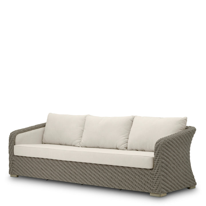 Eichholtz Outdoor Bank Bryson Faux Woven Rattan Viola Sand