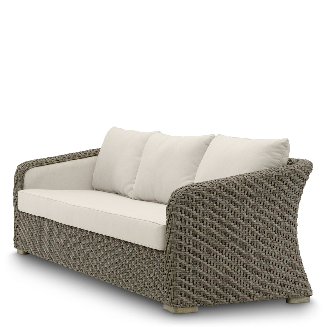 Eichholtz Outdoor Bank Bryson Faux Woven Rattan Viola Sand