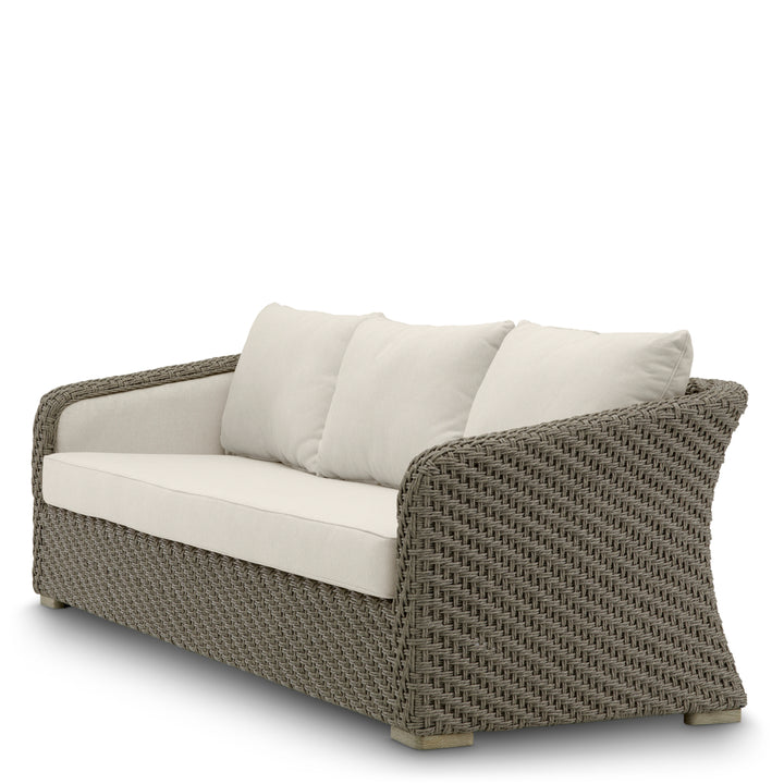 Eichholtz Outdoor Bank Bryson Faux Woven Rattan Viola Sand