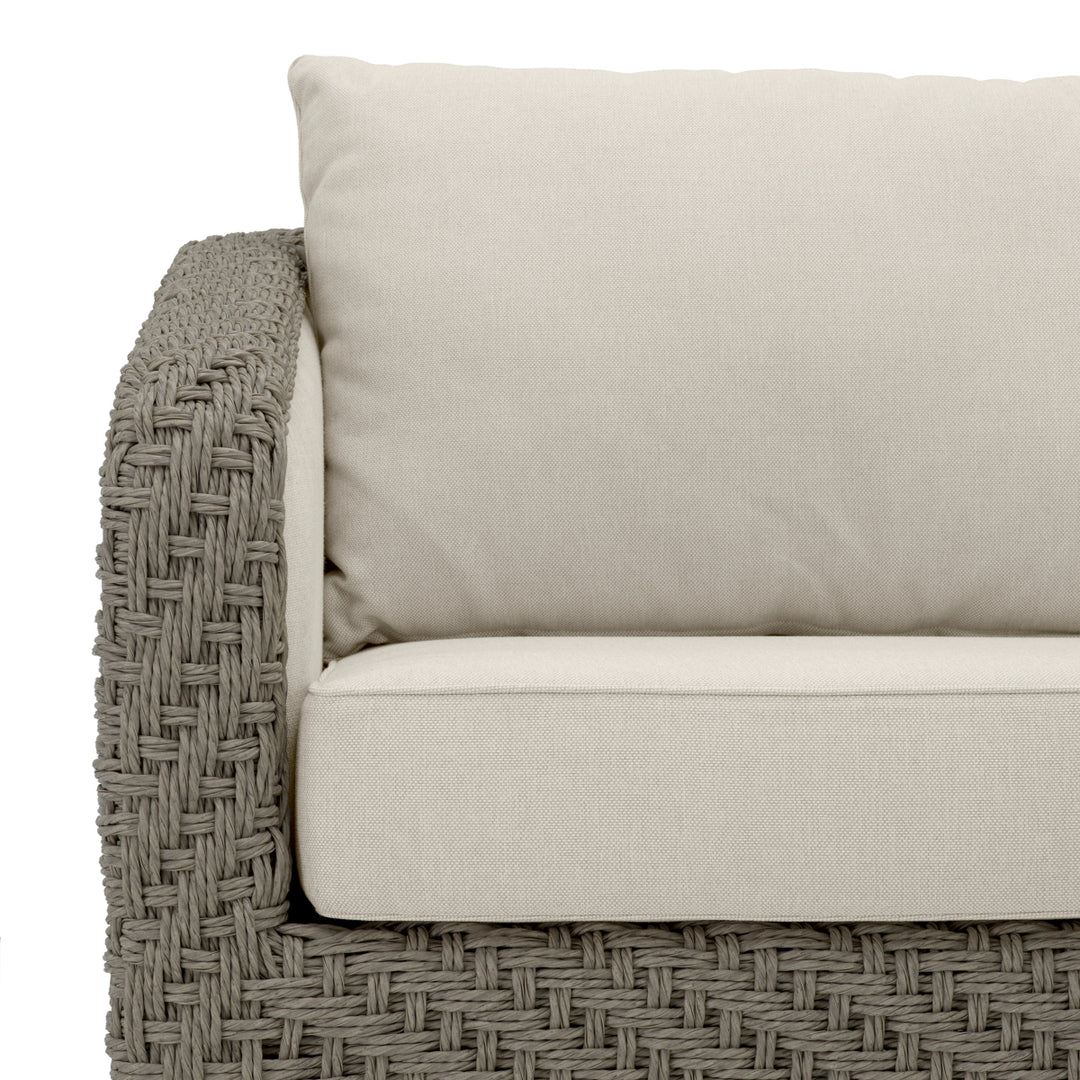 Eichholtz Outdoor Bank Bryson Faux Woven Rattan Viola Sand