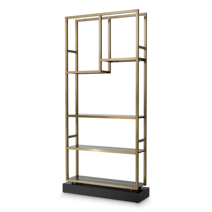 Eichholtz Wandkast Corrado I Brushed Brass Smoke Glass