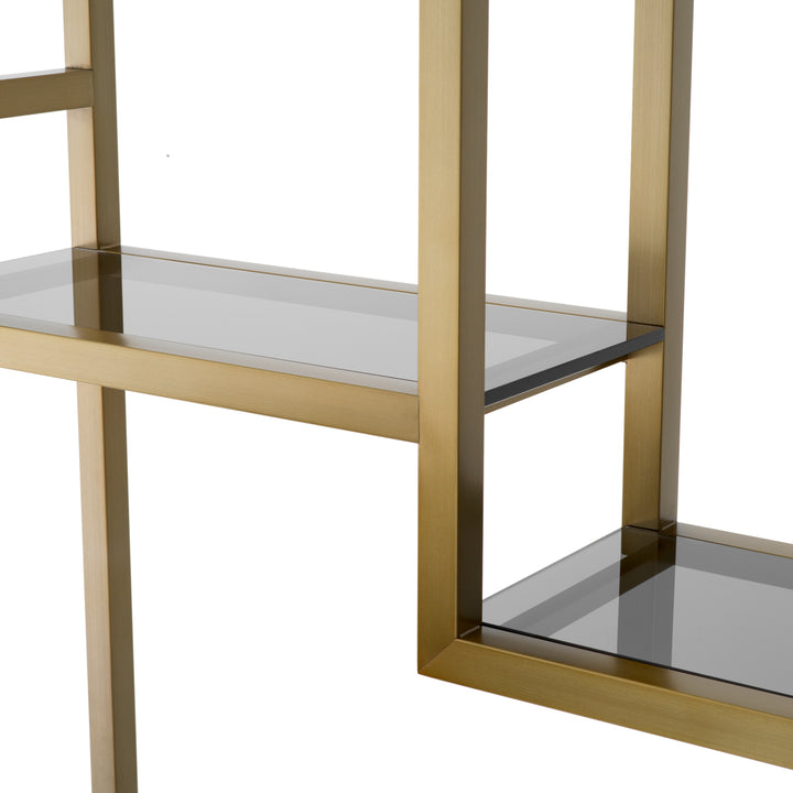 Eichholtz Wandkast Corrado I Brushed Brass Smoke Glass