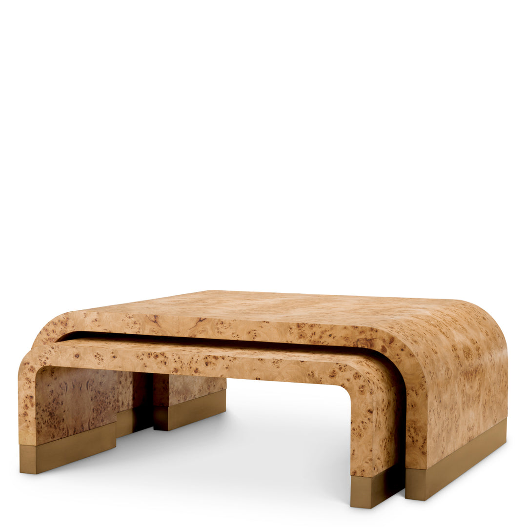 Eichholtz Salontafel Quinton Set of 3 Light Brown Mappa Burl