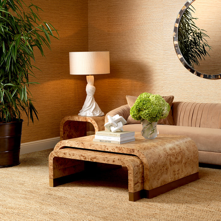 Eichholtz Salontafel Quinton Set of 3 Light Brown Mappa Burl