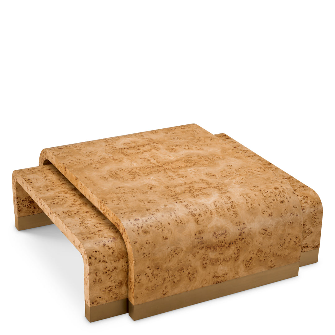 Eichholtz Salontafel Quinton Set of 3 Light Brown Mappa Burl