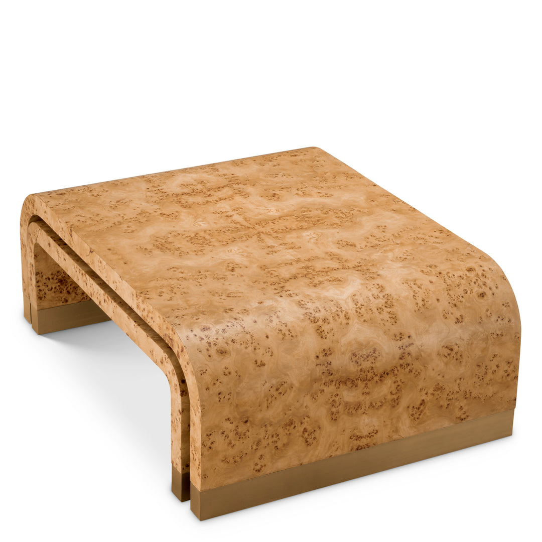 Eichholtz Salontafel Quinton Set of 3 Light Brown Mappa Burl