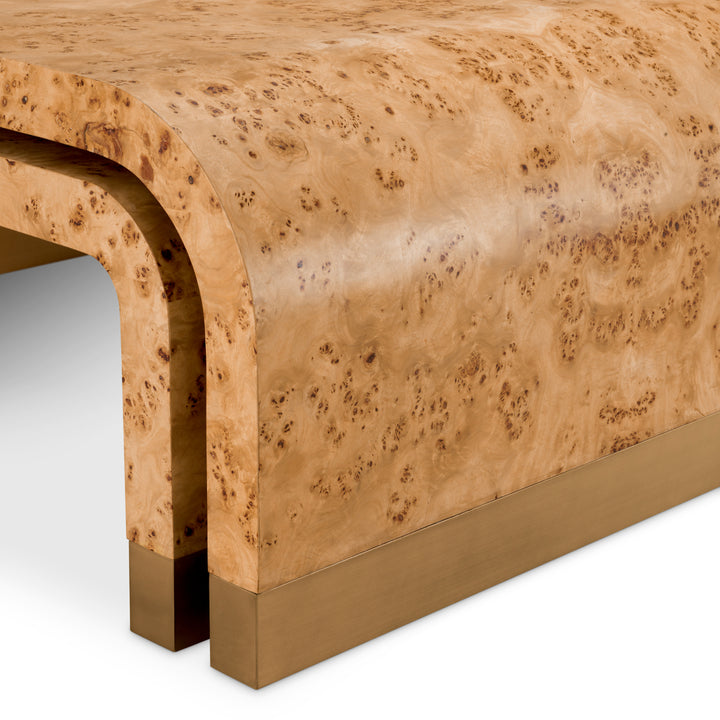 Eichholtz Salontafel Quinton Set of 3 Light Brown Mappa Burl