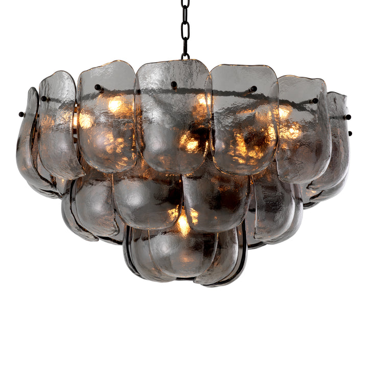Eichholtz Kroonluchter Gustave Smoke Glass Bronze