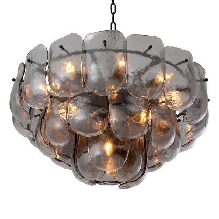 Eichholtz Kroonluchter Gustave Smoke Glass Bronze