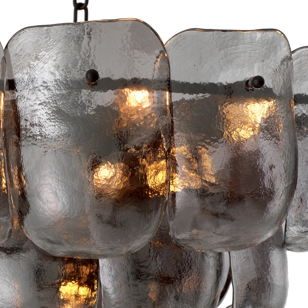 Eichholtz Kroonluchter Gustave Smoke Glass Bronze