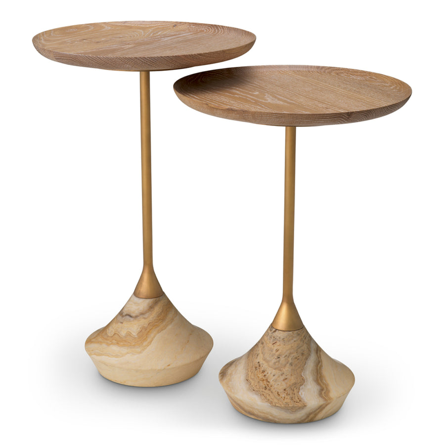 Eichholtz Bijzettafel Puglia Set van 2 Onyx Brushed Brass