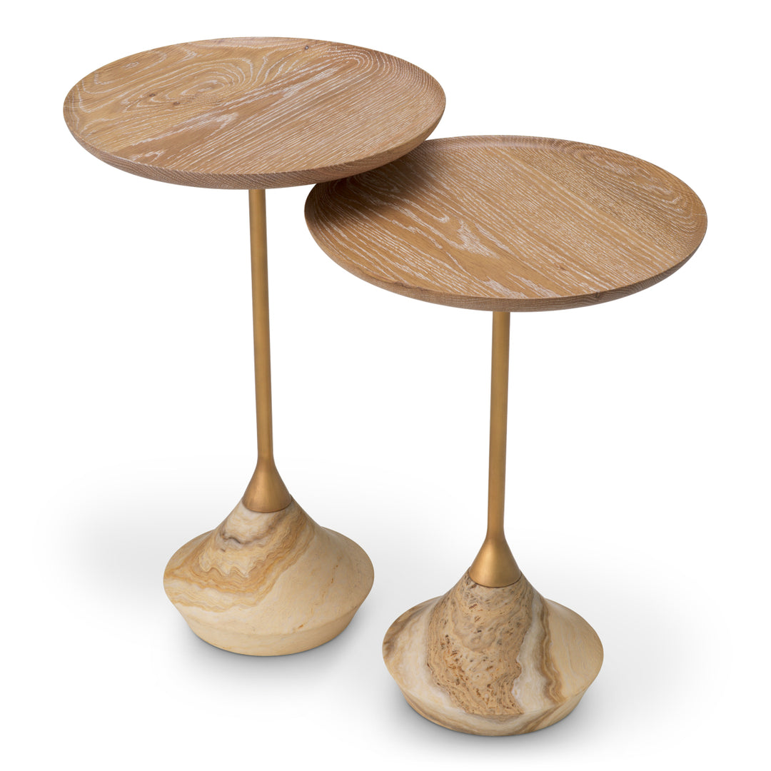 Eichholtz Bijzettafel Puglia Set van 2 Onyx Brushed Brass