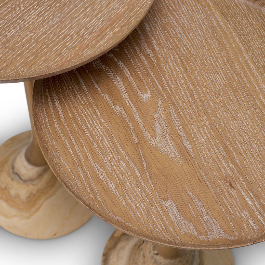 Eichholtz Bijzettafel Puglia Set van 2 Onyx Brushed Brass