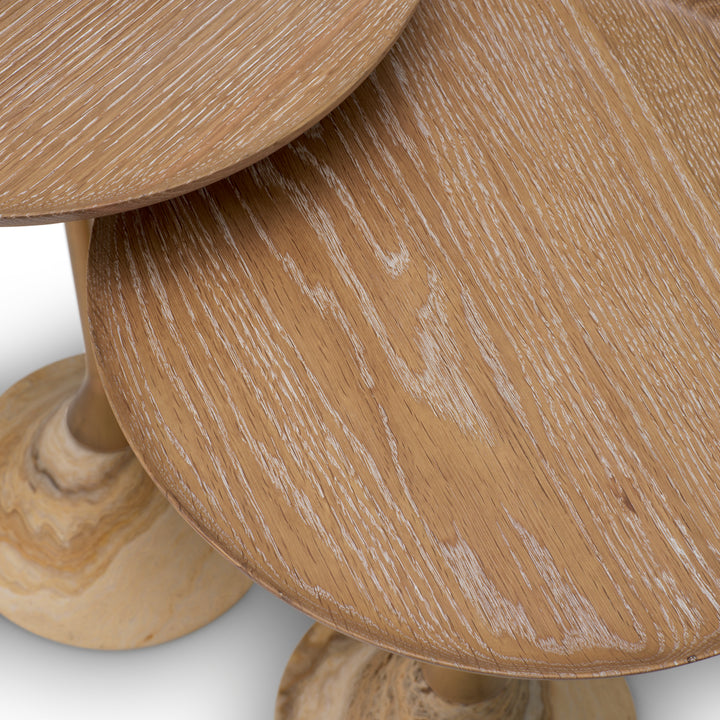 Eichholtz Bijzettafel Puglia Set van 2 Onyx Brushed Brass