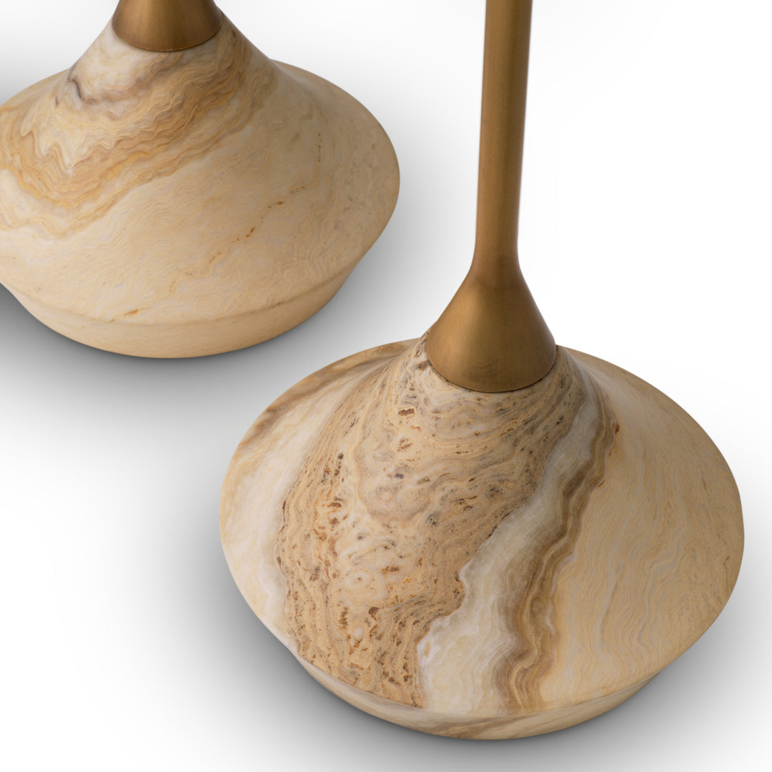 Eichholtz Bijzettafel Puglia Set van 2 Onyx Brushed Brass