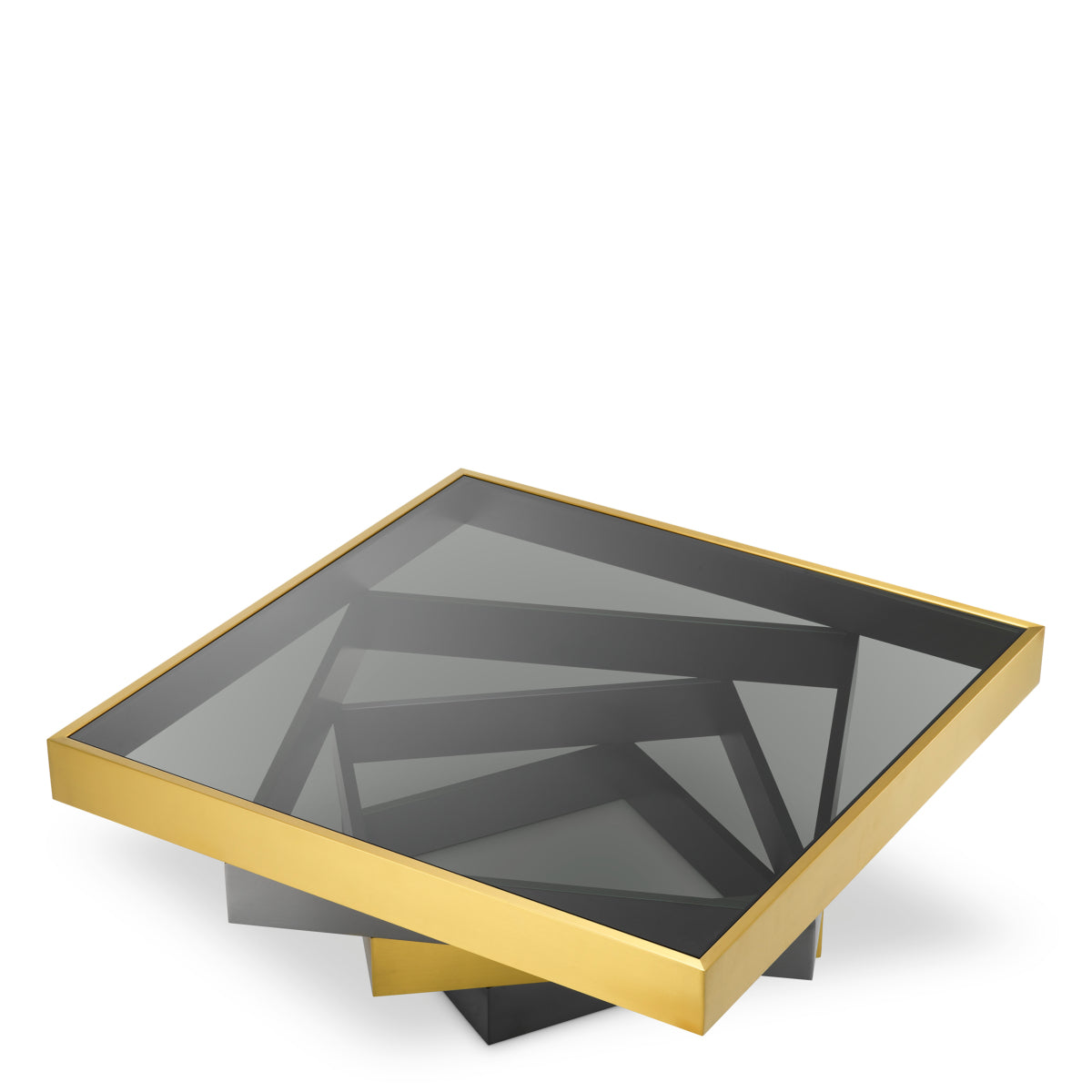 Eichholtz Salontafel Zamora Brushed Brass Bronze Smoke Glass