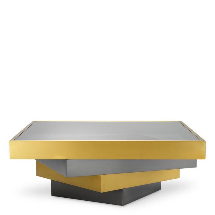 Eichholtz Salontafel Zamora Brushed Brass Bronze Smoke Glass