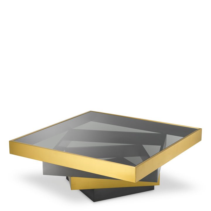 Eichholtz Salontafel Zamora Brushed Brass Bronze Smoke Glass