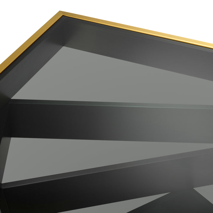 Eichholtz Salontafel Zamora Brushed Brass Bronze Smoke Glass