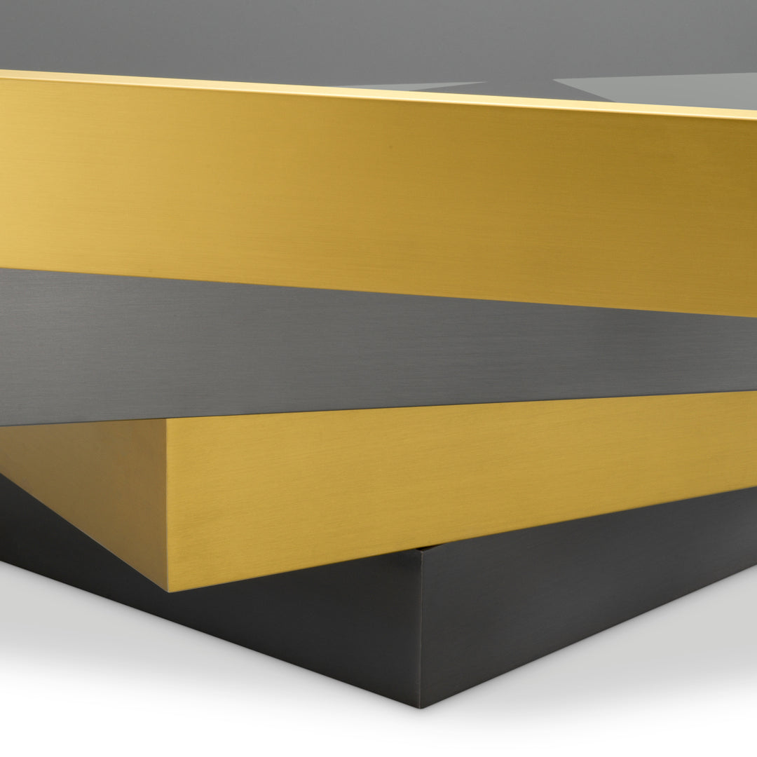 Eichholtz Salontafel Zamora Brushed Brass Bronze Smoke Glass