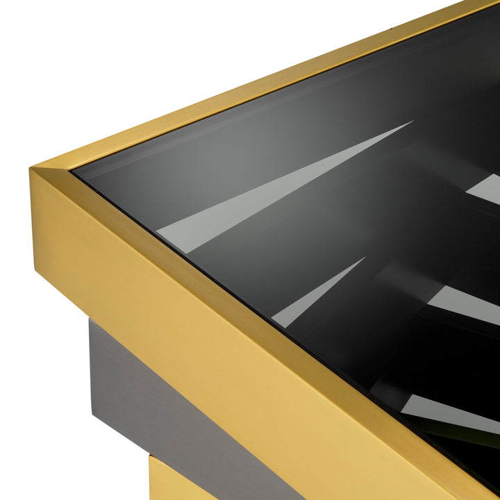 Eichholtz Bijzettafel Zamora Brushed Brass Smoke Glass
