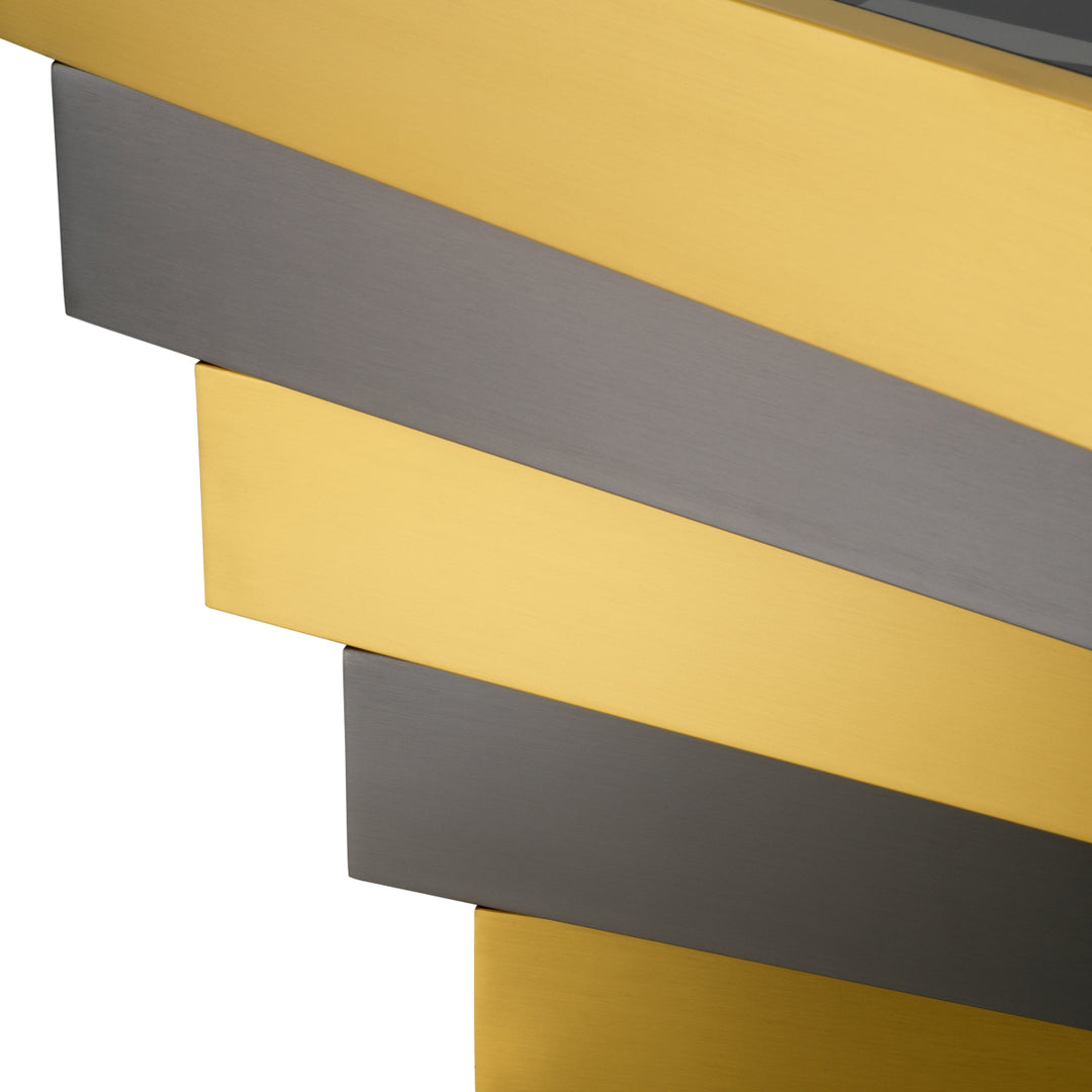 Eichholtz Bijzettafel Zamora Brushed Brass Smoke Glass