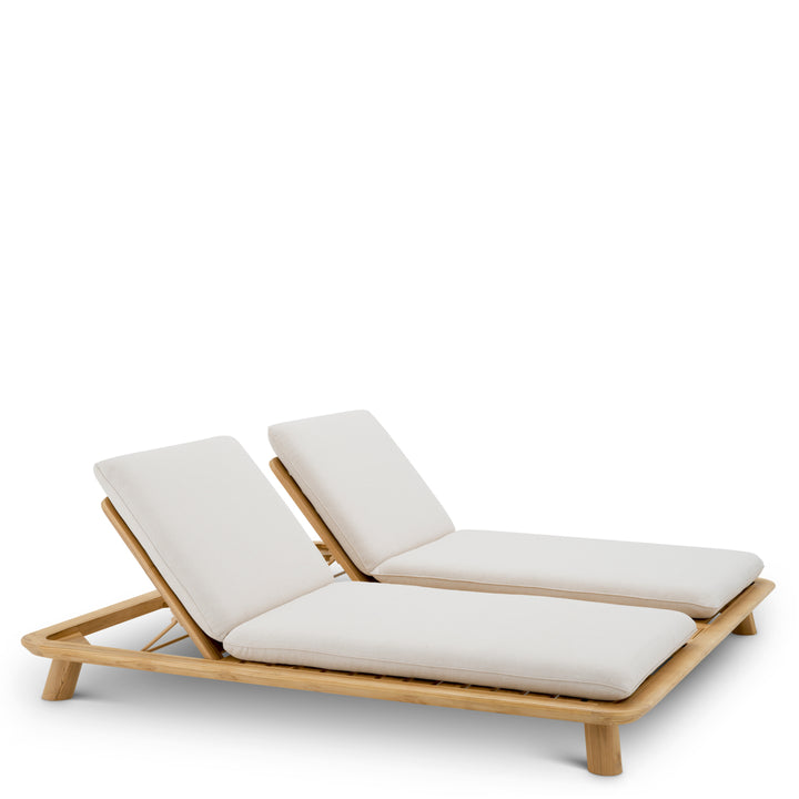 Eichholtz Outdoor Daybed Weston Double Natural Teak Viola Sand