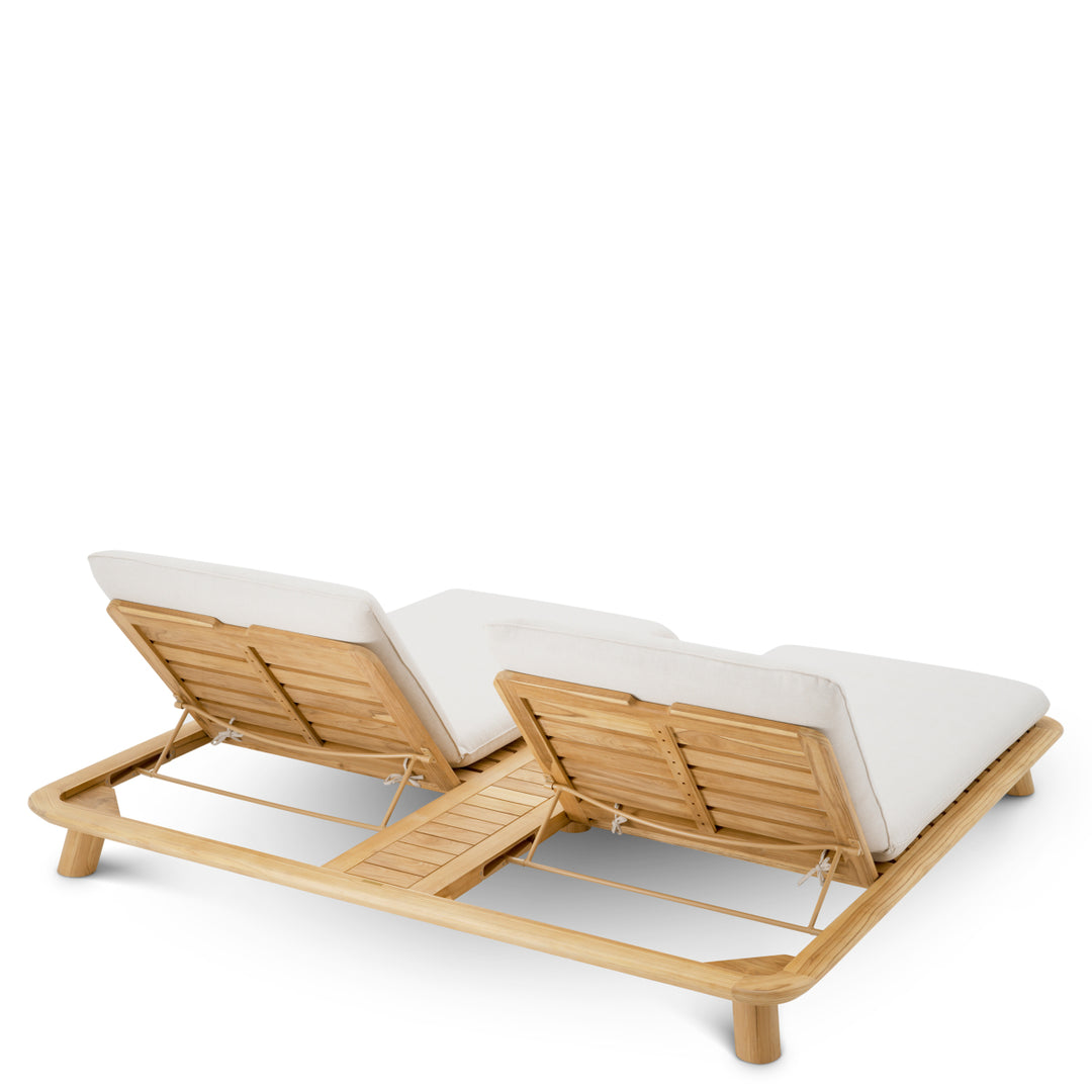 Eichholtz Outdoor Daybed Weston Double Natural Teak Viola Sand