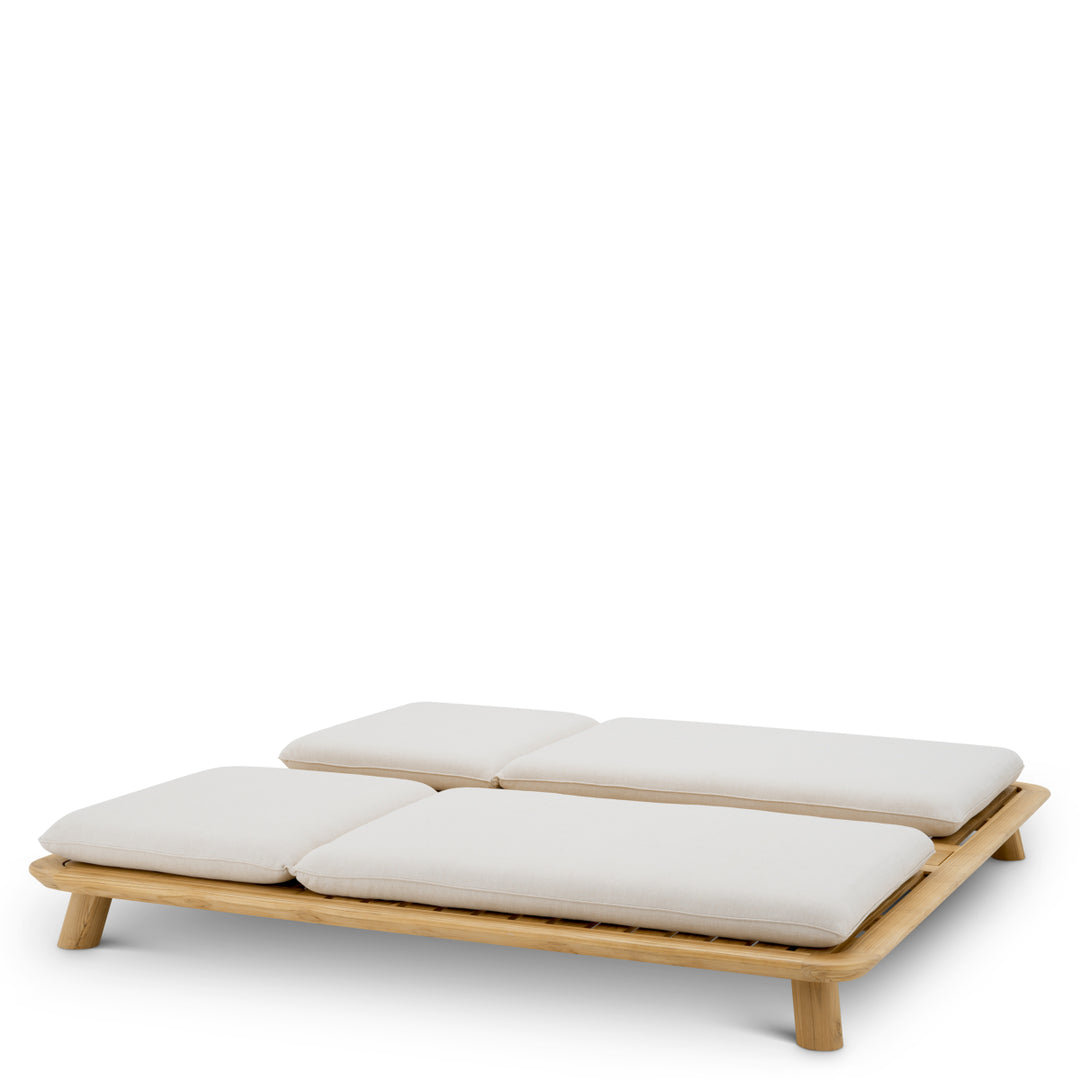 Eichholtz Outdoor Daybed Weston Double Natural Teak Viola Sand