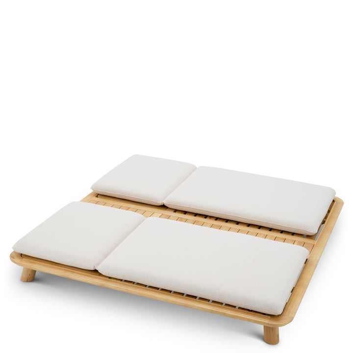 Eichholtz Outdoor Daybed Weston Double Natural Teak Viola Sand