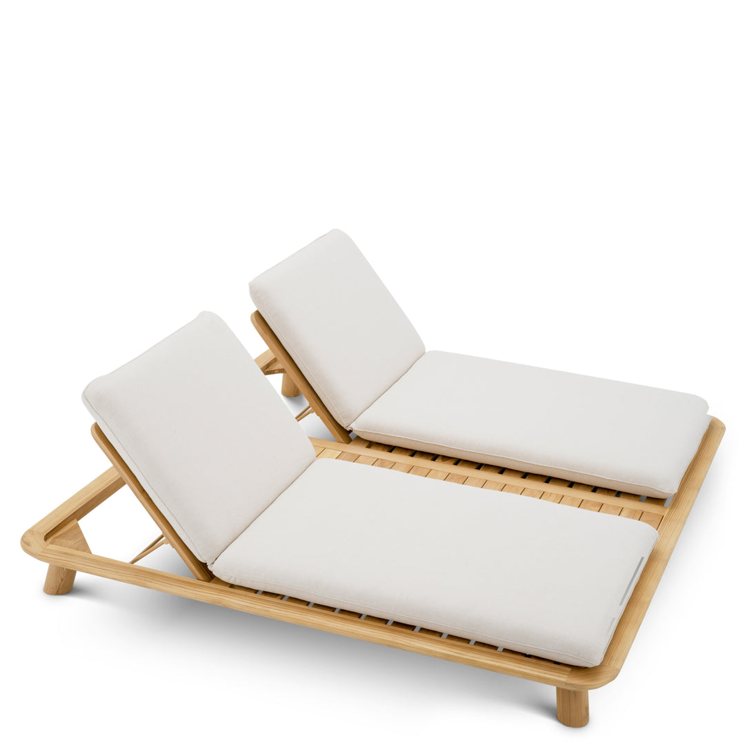 Eichholtz Outdoor Daybed Weston Double Natural Teak Viola Sand