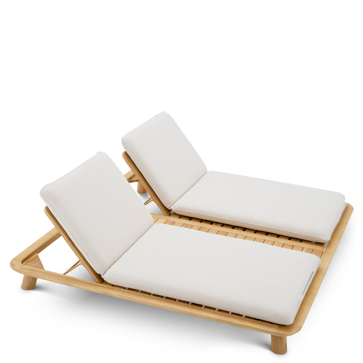 Eichholtz Outdoor Daybed Weston Double Natural Teak Viola Sand