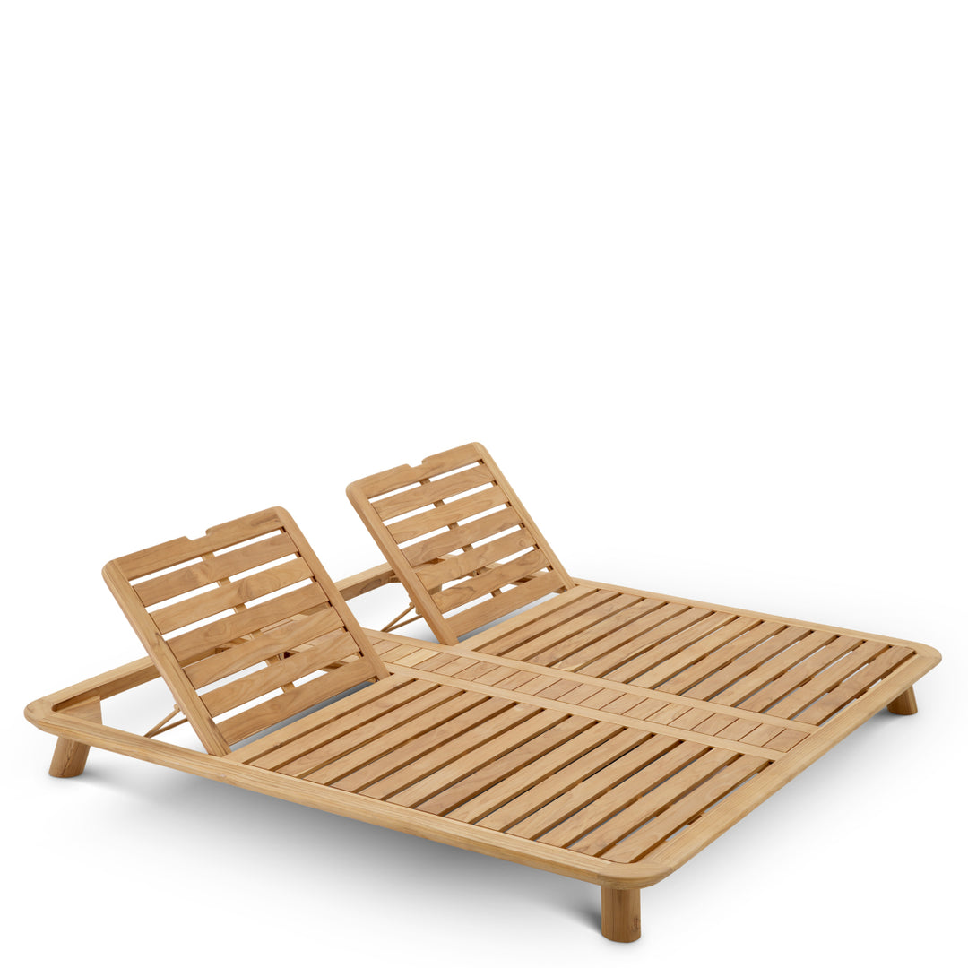 Eichholtz Outdoor Daybed Weston Double Natural Teak Viola Sand
