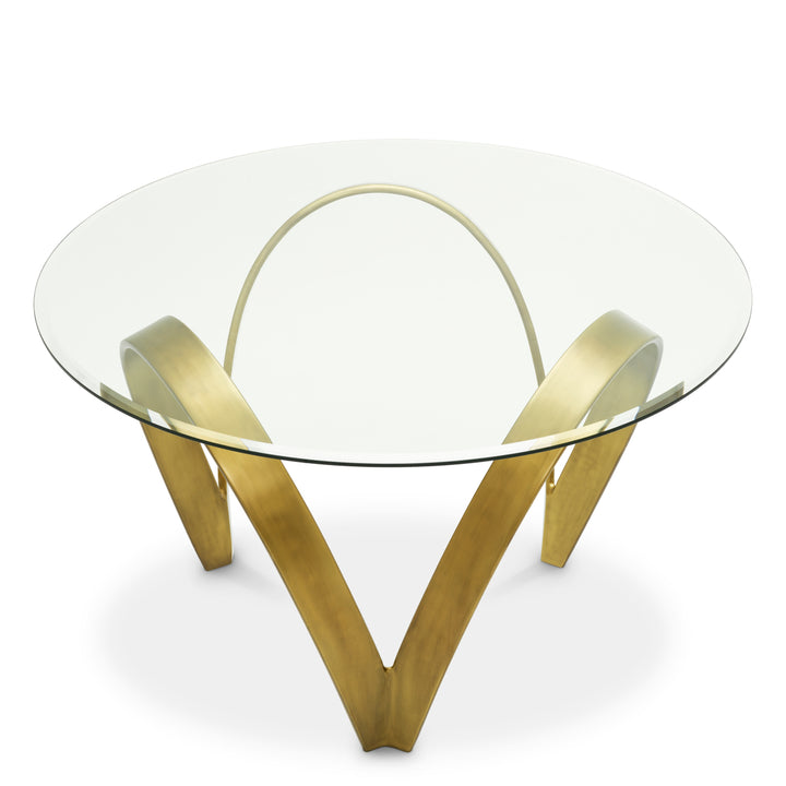 Eichholtz Eettafel Soquel Vintage Brass Clear Glass