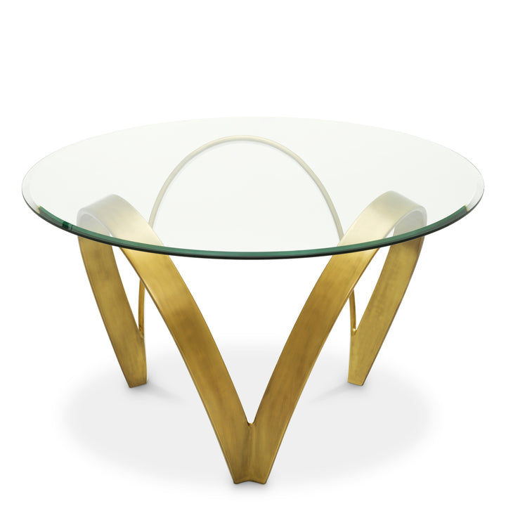 Eichholtz Eettafel Soquel Vintage Brass Clear Glass