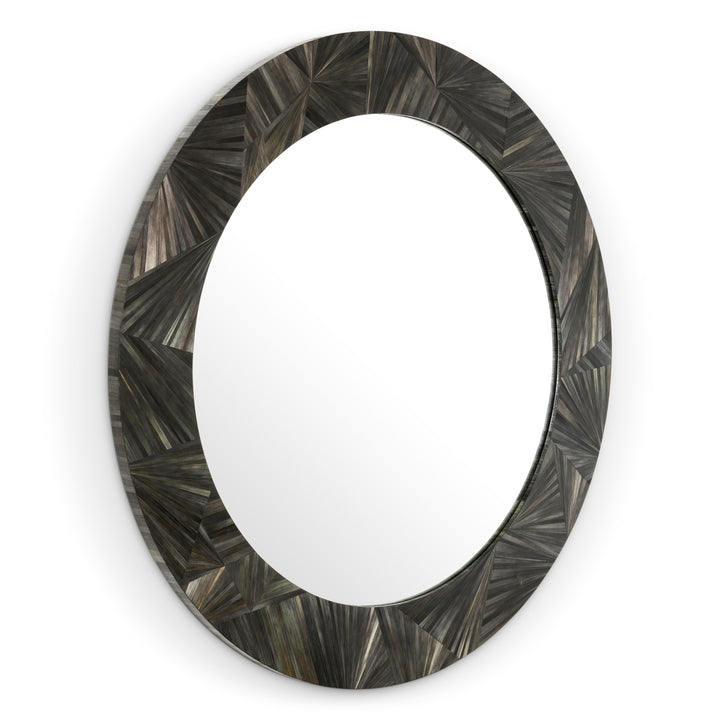Eichholtz Spiegel Cassara Straw Marquetry Charcoal