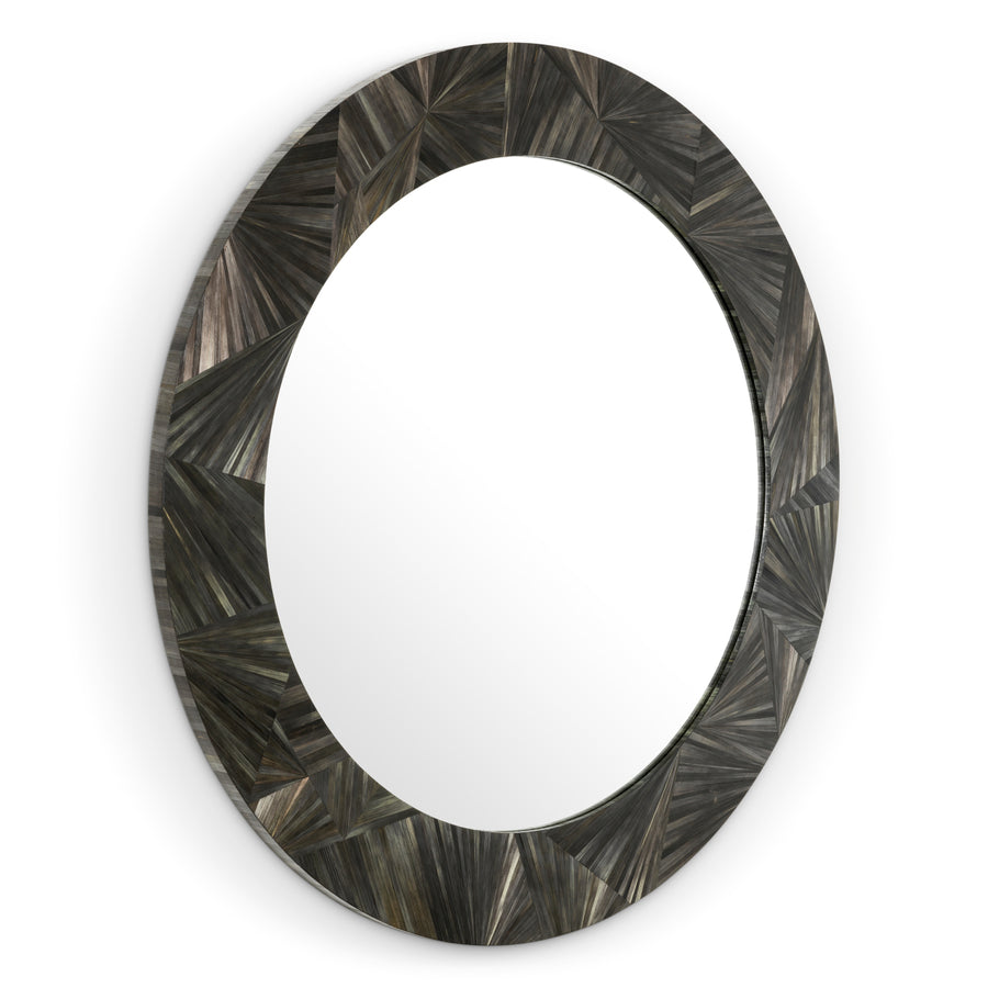 Eichholtz Spiegel Cassara Straw Marquetry Charcoal