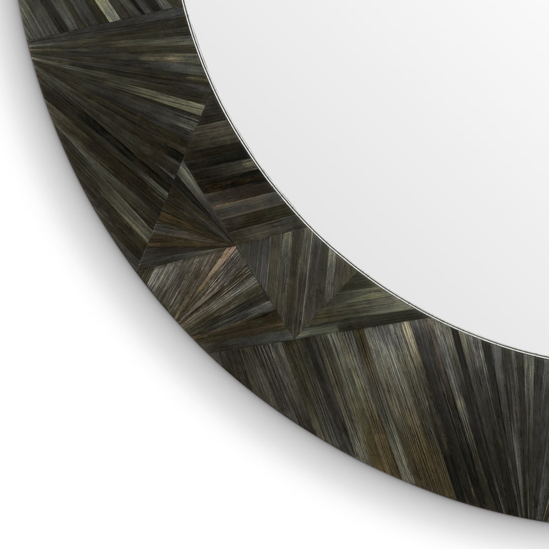 Eichholtz Spiegel Cassara Straw Marquetry Charcoal