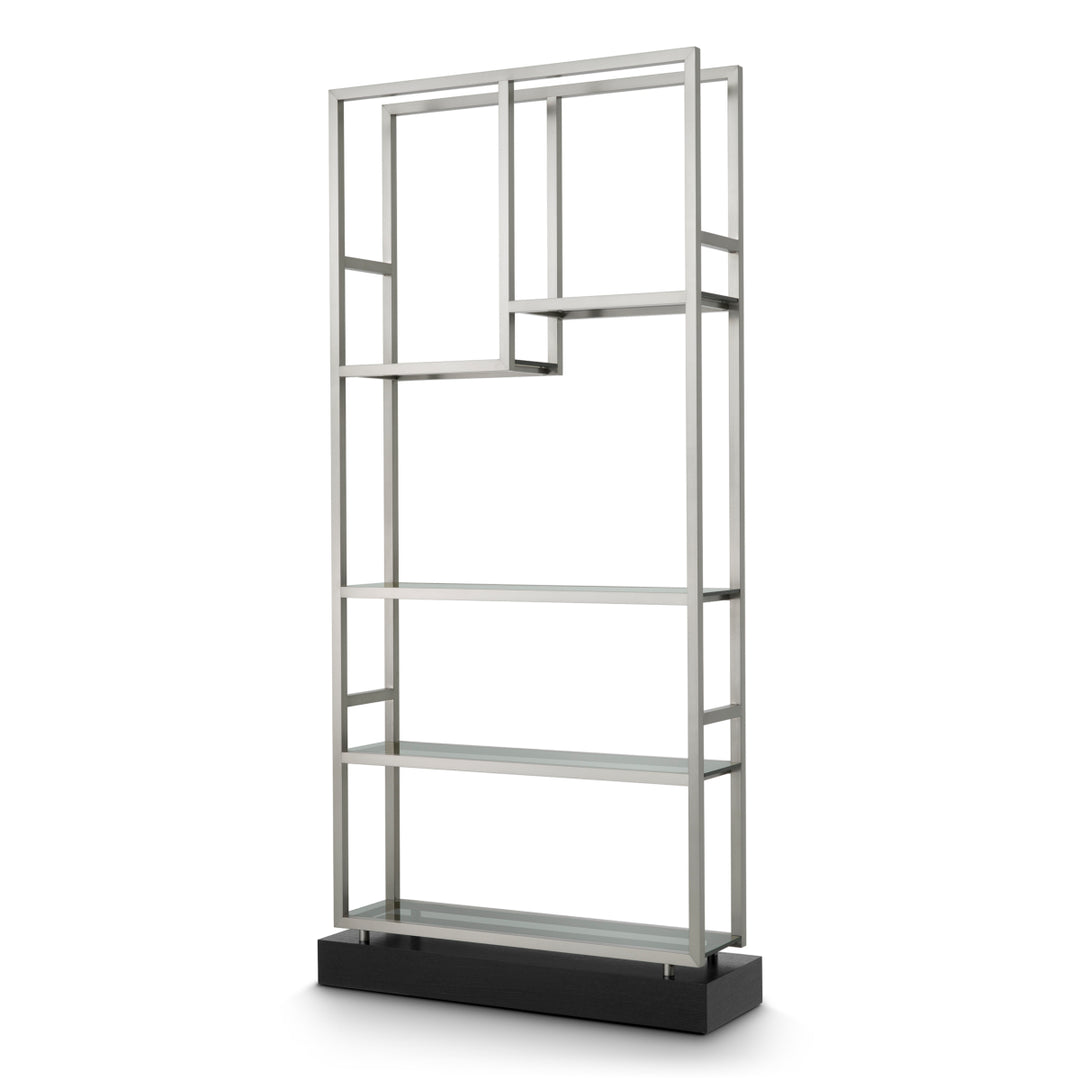 Eichholtz Wandkast Corrado I Brushed Steel Smoke Glass