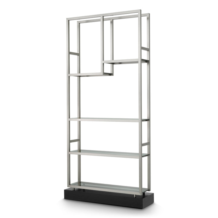 Eichholtz Wandkast Corrado I Brushed Steel Smoke Glass