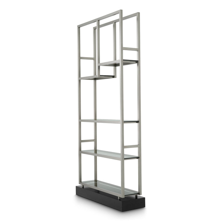 Eichholtz Wandkast Corrado I Brushed Steel Smoke Glass