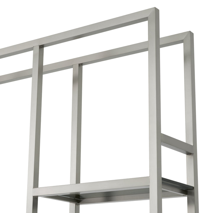 Eichholtz Wandkast Corrado I Brushed Steel Smoke Glass