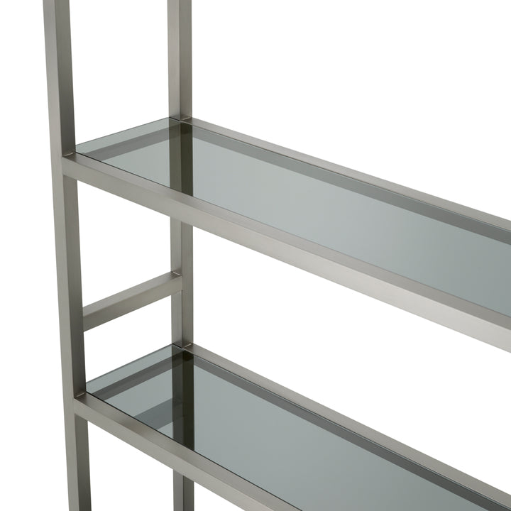 Eichholtz Wandkast Corrado I Brushed Steel Smoke Glass