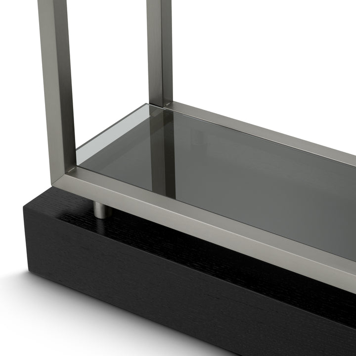 Eichholtz Wandkast Corrado I Brushed Steel Smoke Glass