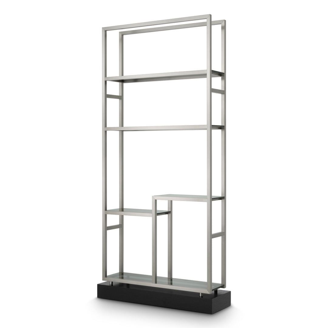 Eichholtz Wandkast Corrado II Brushed Steel Smoke Glass