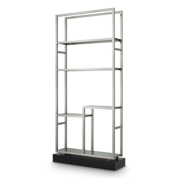 Eichholtz Wandkast Corrado II Brushed Steel Smoke Glass