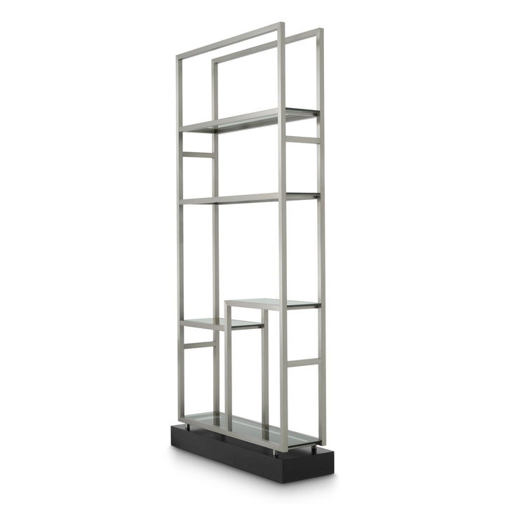 Eichholtz Wandkast Corrado II Brushed Steel Smoke Glass